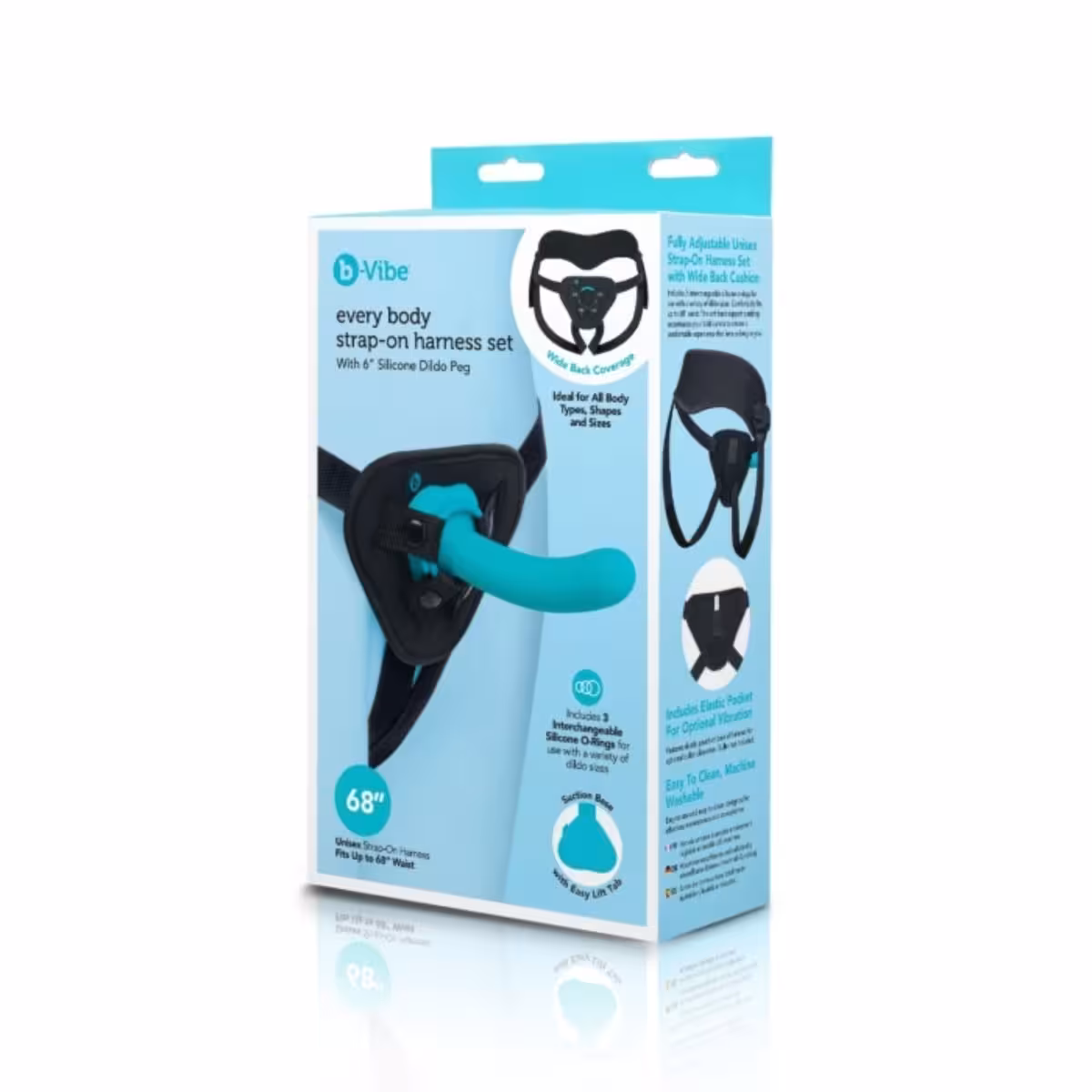 b-Vibe Every Body Strap-On Harness Set Teal Black image 2