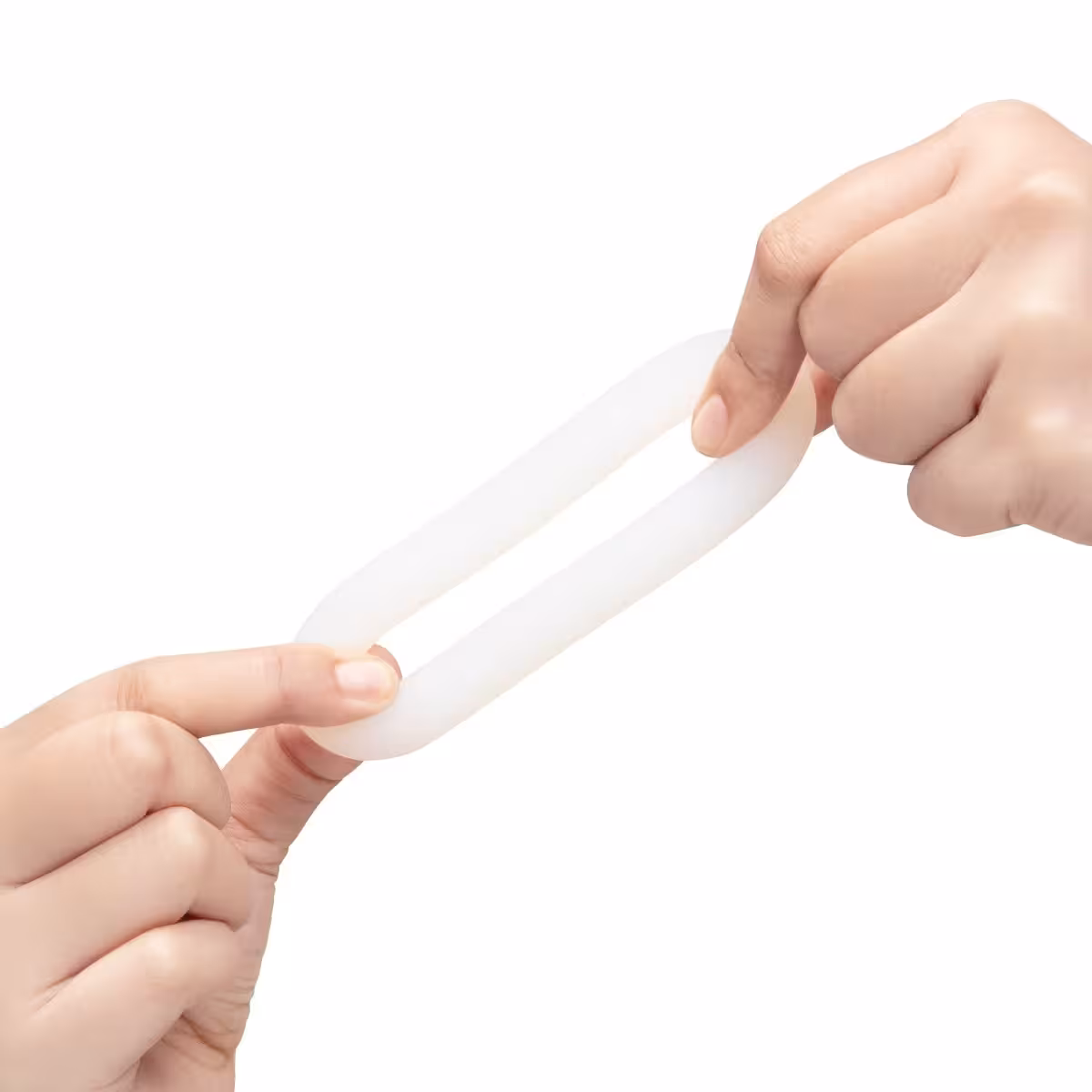 b-Vibe Flex Ring Loop Silicone Cock Ring Clear image 3