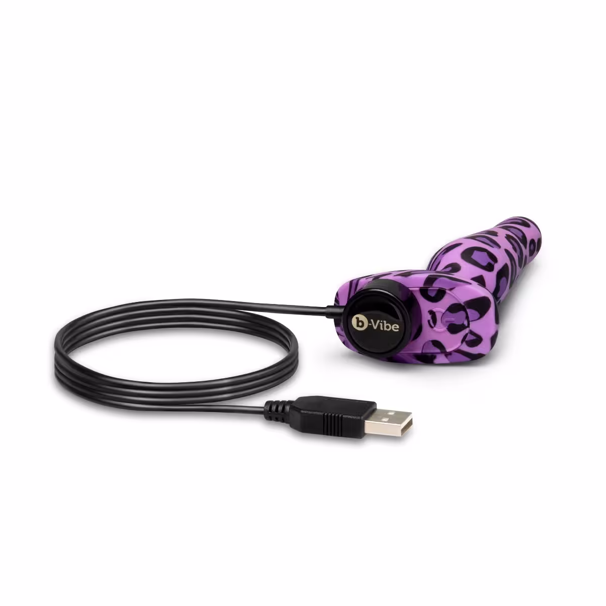 b-Vibe Novice Special Edition Vibrating Butt Plug – Purple Leopard Print image 3