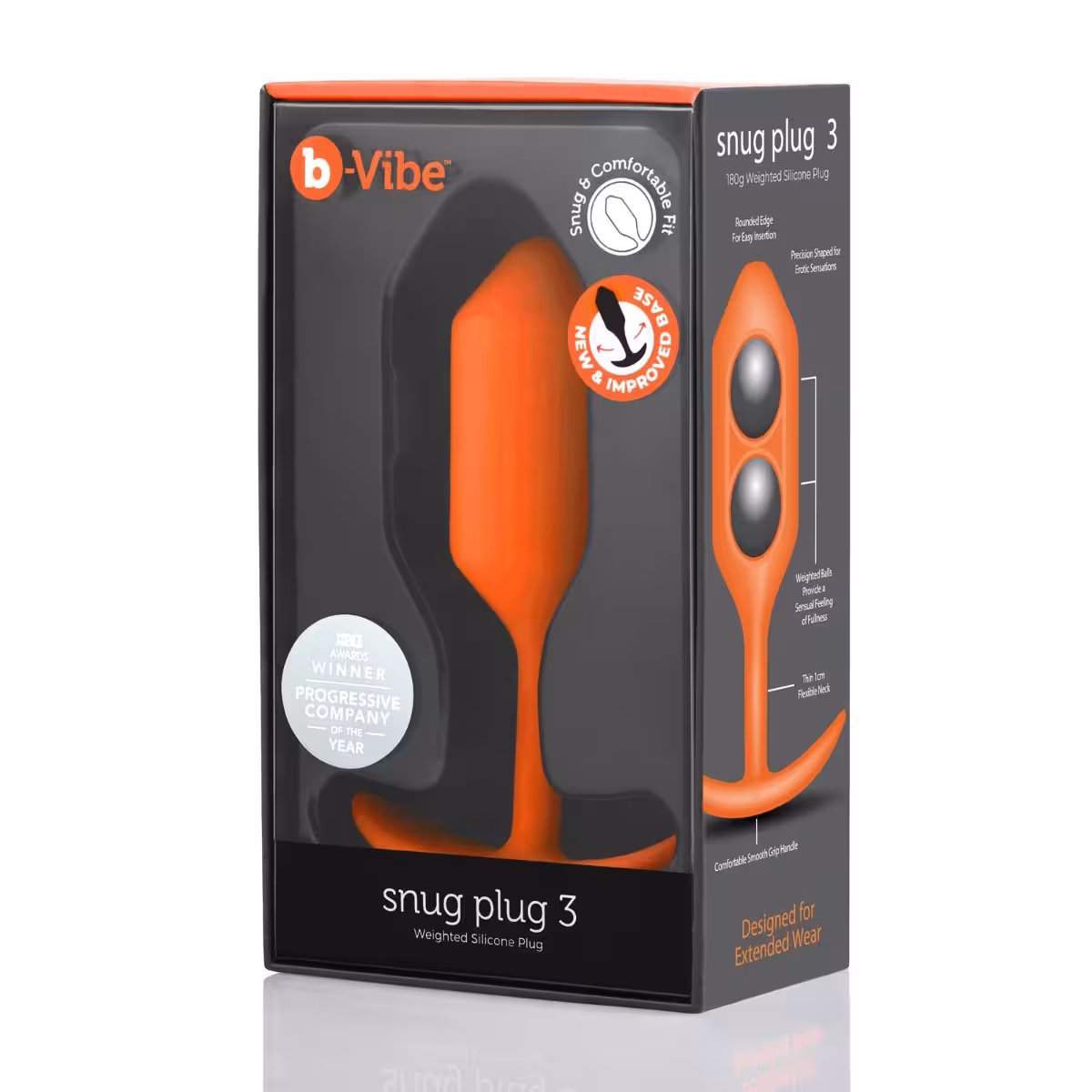 b-Vibe Snug Plug 3 Butt Plug Orange image 2