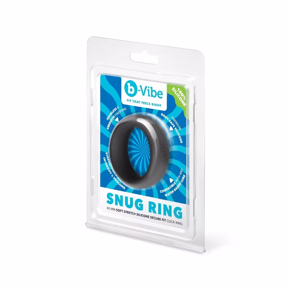 b-Vibe Snug Ring 40mm Black Cock Ring – Premium Silicone for Comfort & Performance image 2