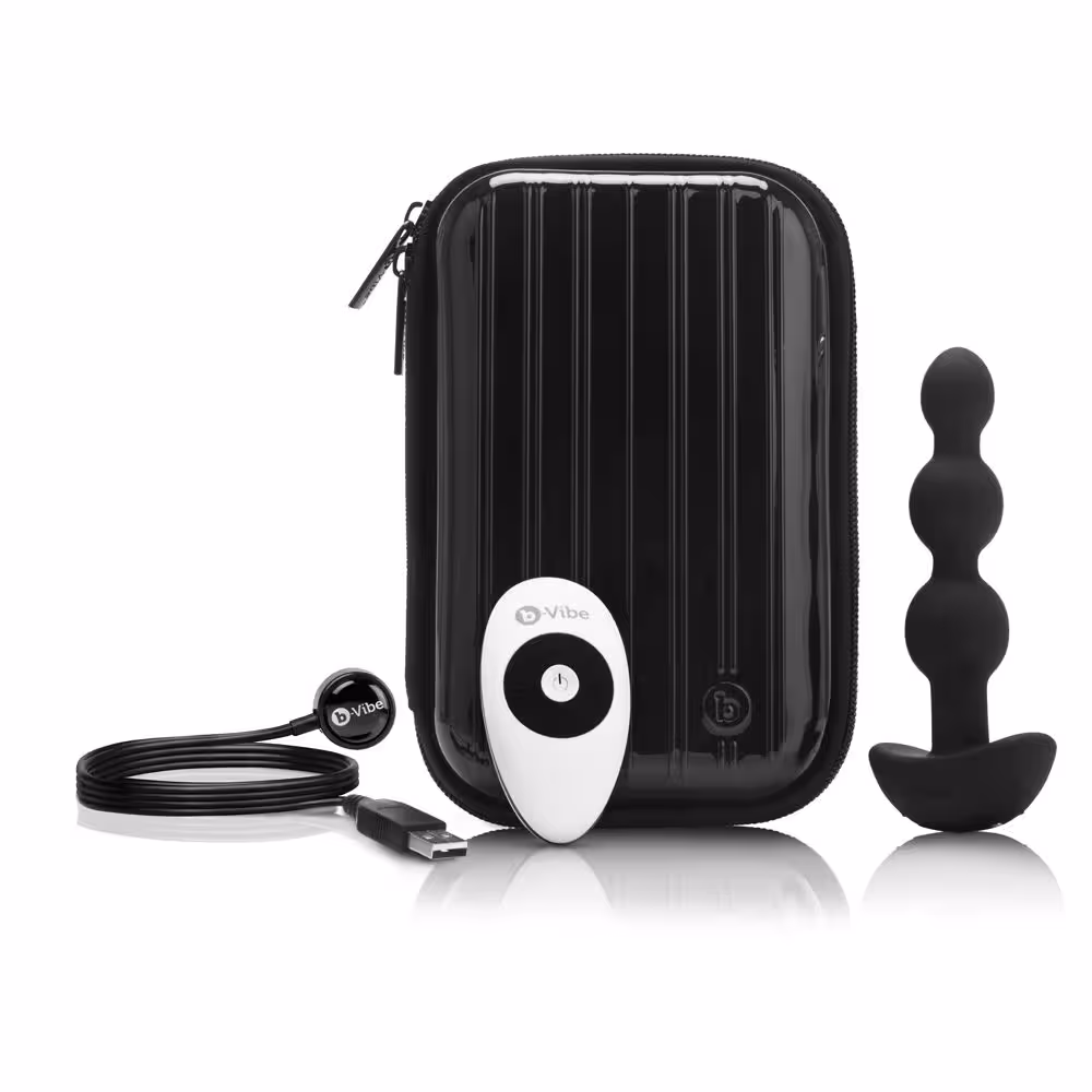 b-Vibe Triplet Anal Beads Black image 3