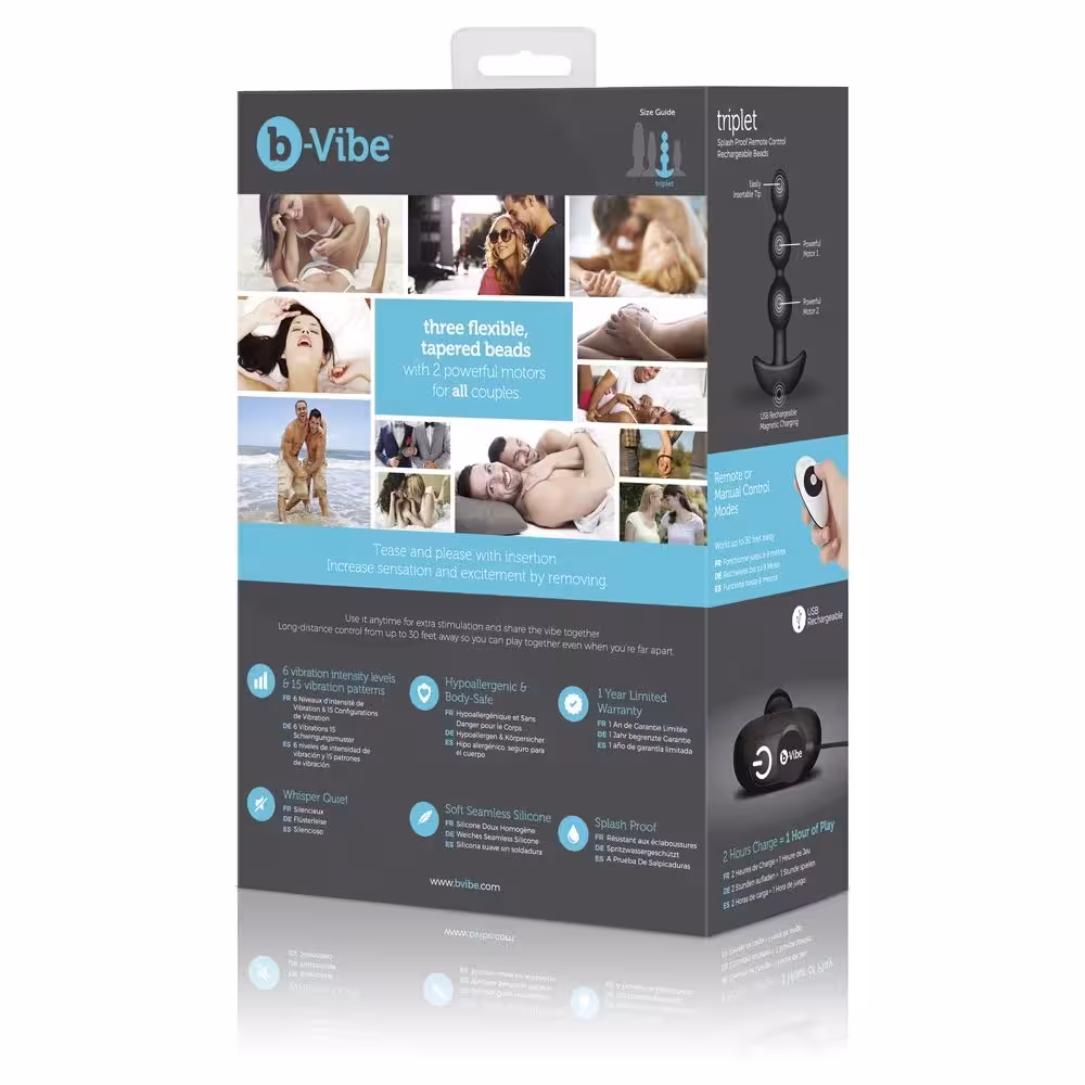 b-Vibe Triplet Anal Beads Black image 8
