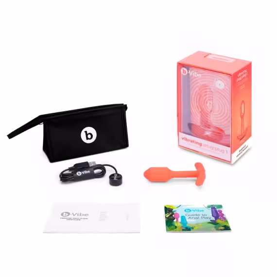 b-Vibe Vibrating Snug Plug 1 Orange image 2