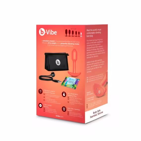 b-Vibe Vibrating Snug Plug 1 Orange image 7