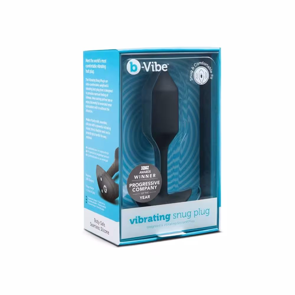b-Vibe Vibrating Snug Plug Black Medium image 2