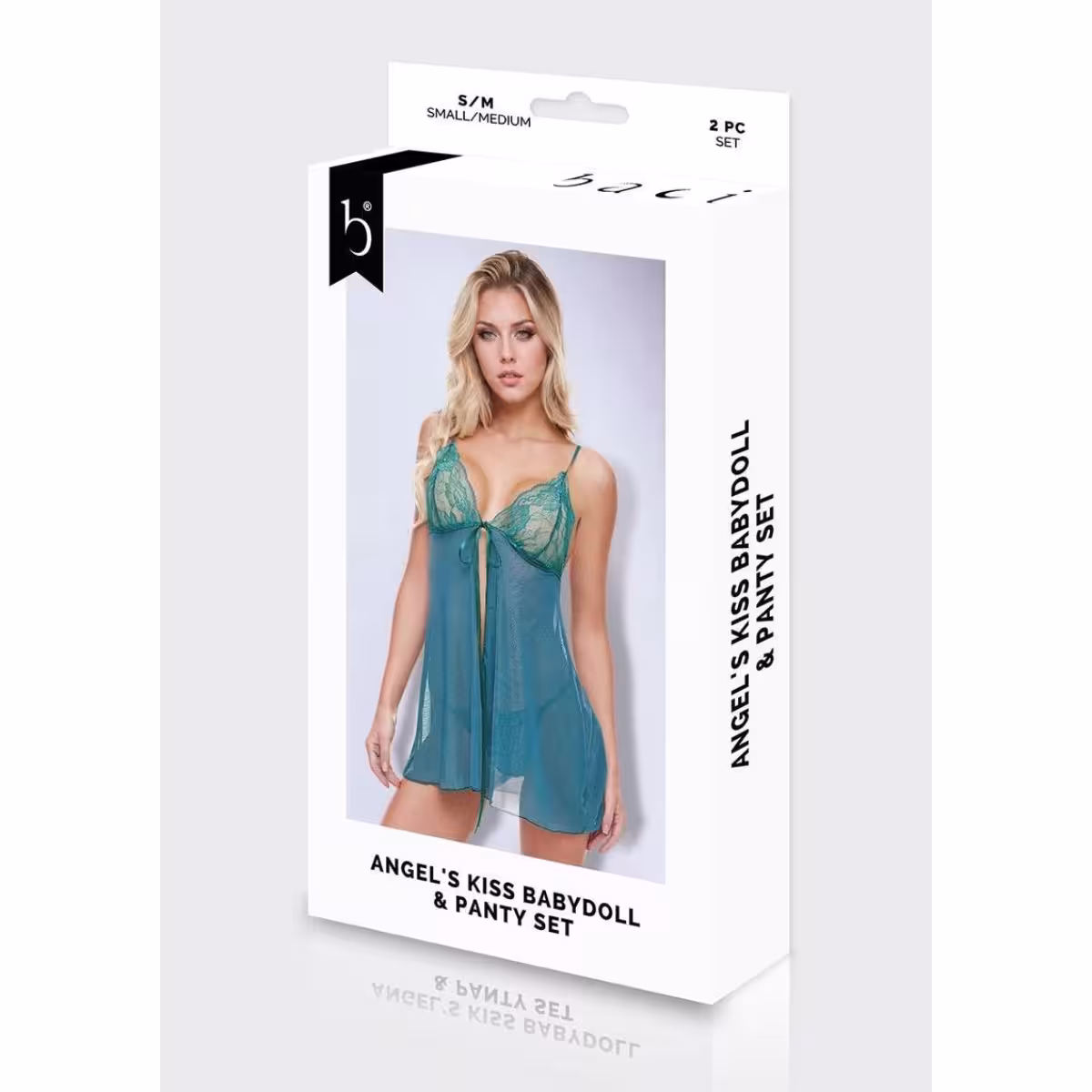 Angel's Kiss Babydoll & Panty Set – Feminine Elegance in Green image 2