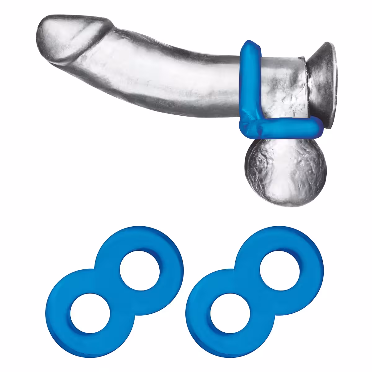 Blue Line 2 Pack Duo Cock And Ball Stamina Enhancement Cock Ring image 3