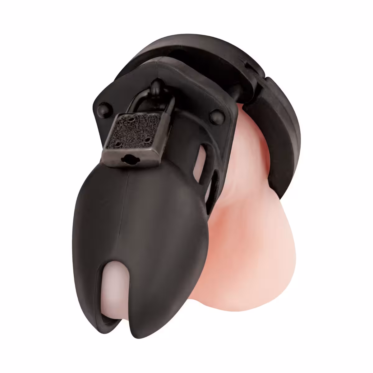 Blue Line Silicone Chastity Cock Cage Black