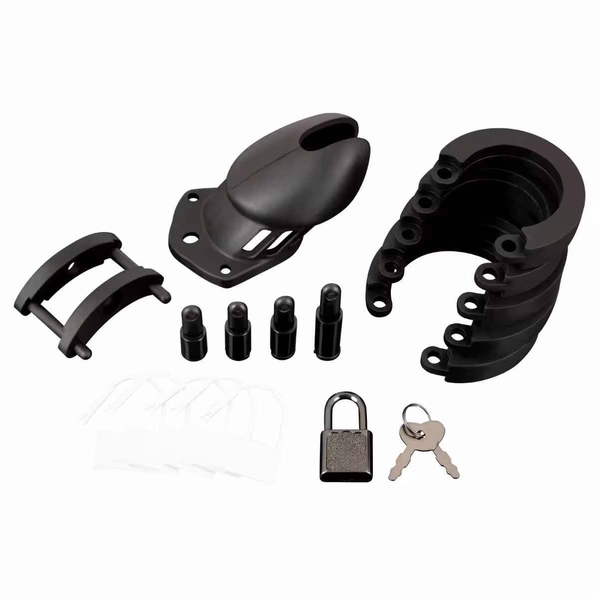 Blue Line Silicone Chastity Cock Cage Black image 5