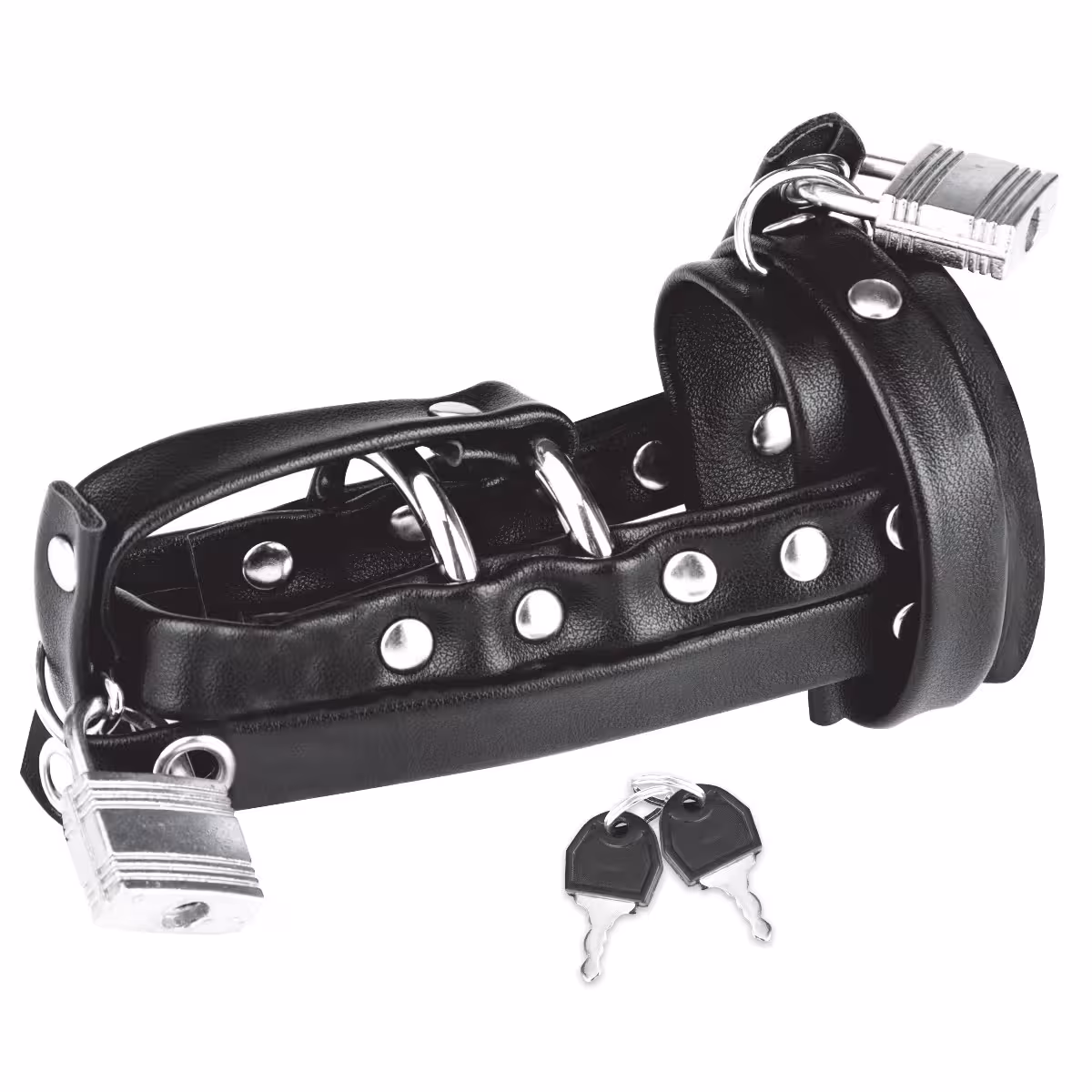 Blueline Gimp Cock Locking Chastity Sheath with Double Metal Cock Ring image 2