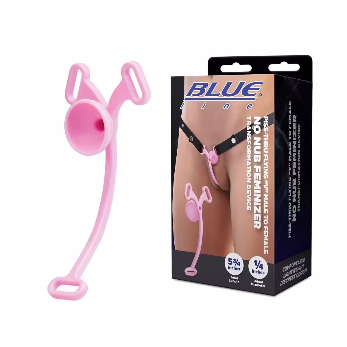 Blueline Piss-Thru Flying V Feminizer Device – Comfortable Male to Female Transformation image 3