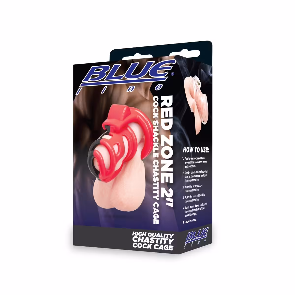 Blueline Red Zone 2inch Cock Shackle Chastity Cage | Premium Restraint for Adults image 2