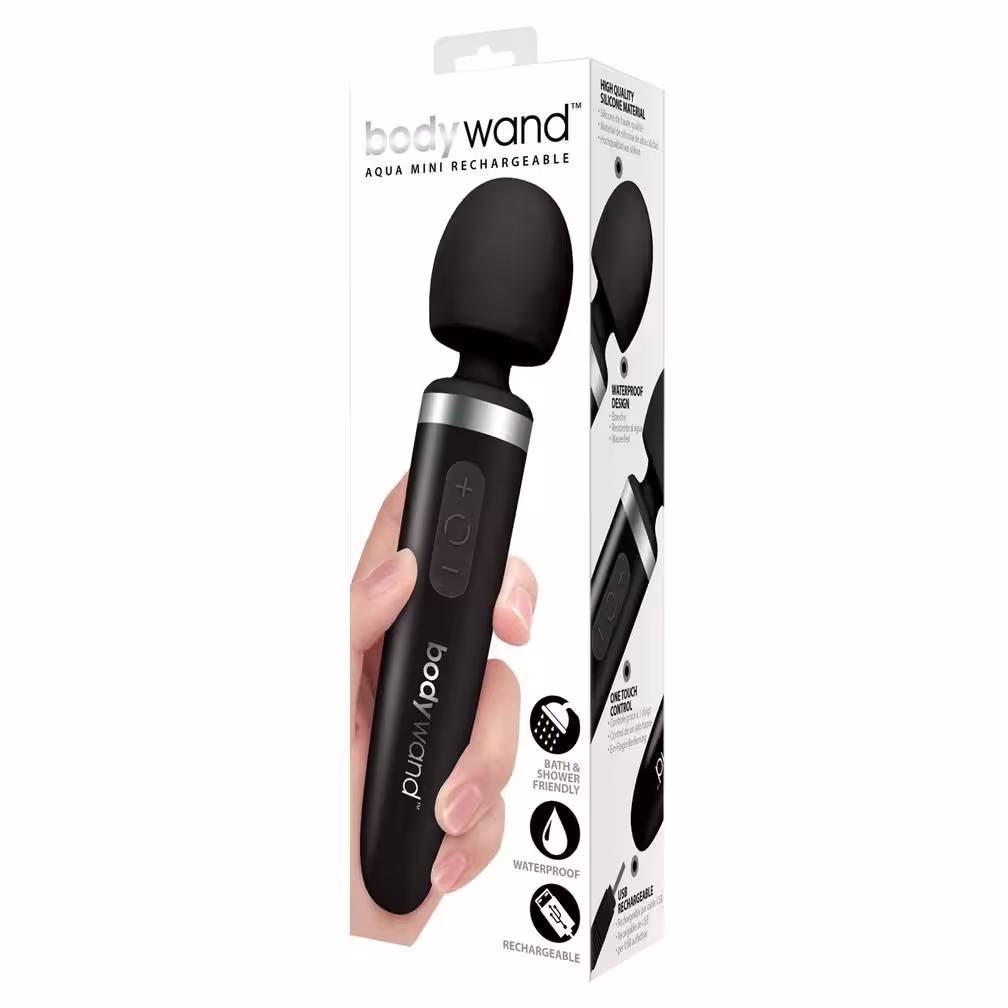 Bodywand Aqua Mini Rechargeable Wand Massager Black image 2