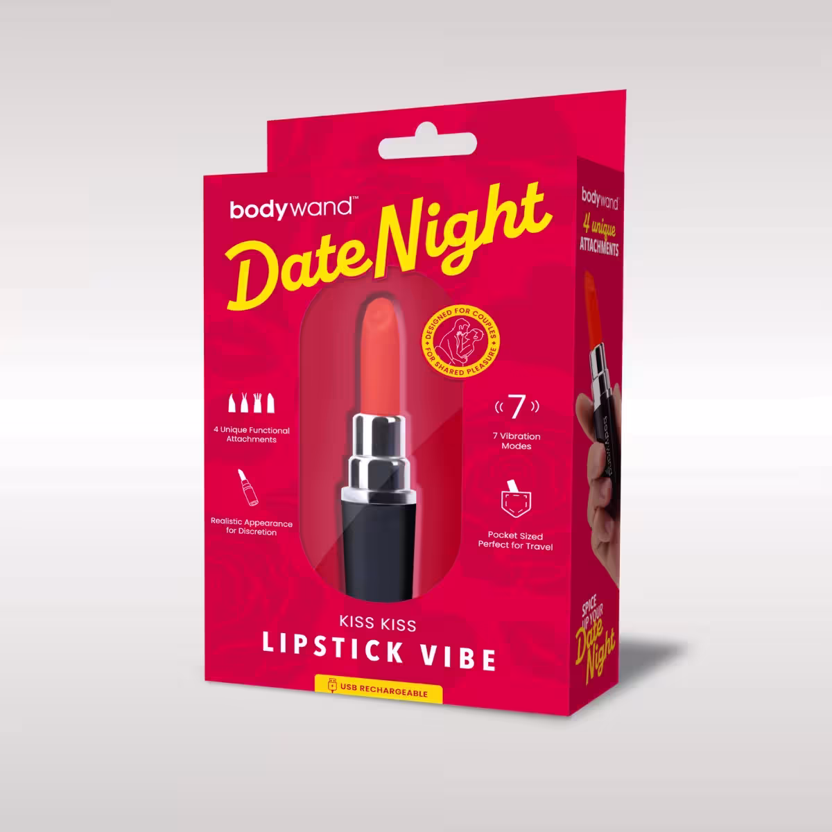 Bodywand Date Night Kiss Kiss Lipstick Vibe - Black/Red image 2