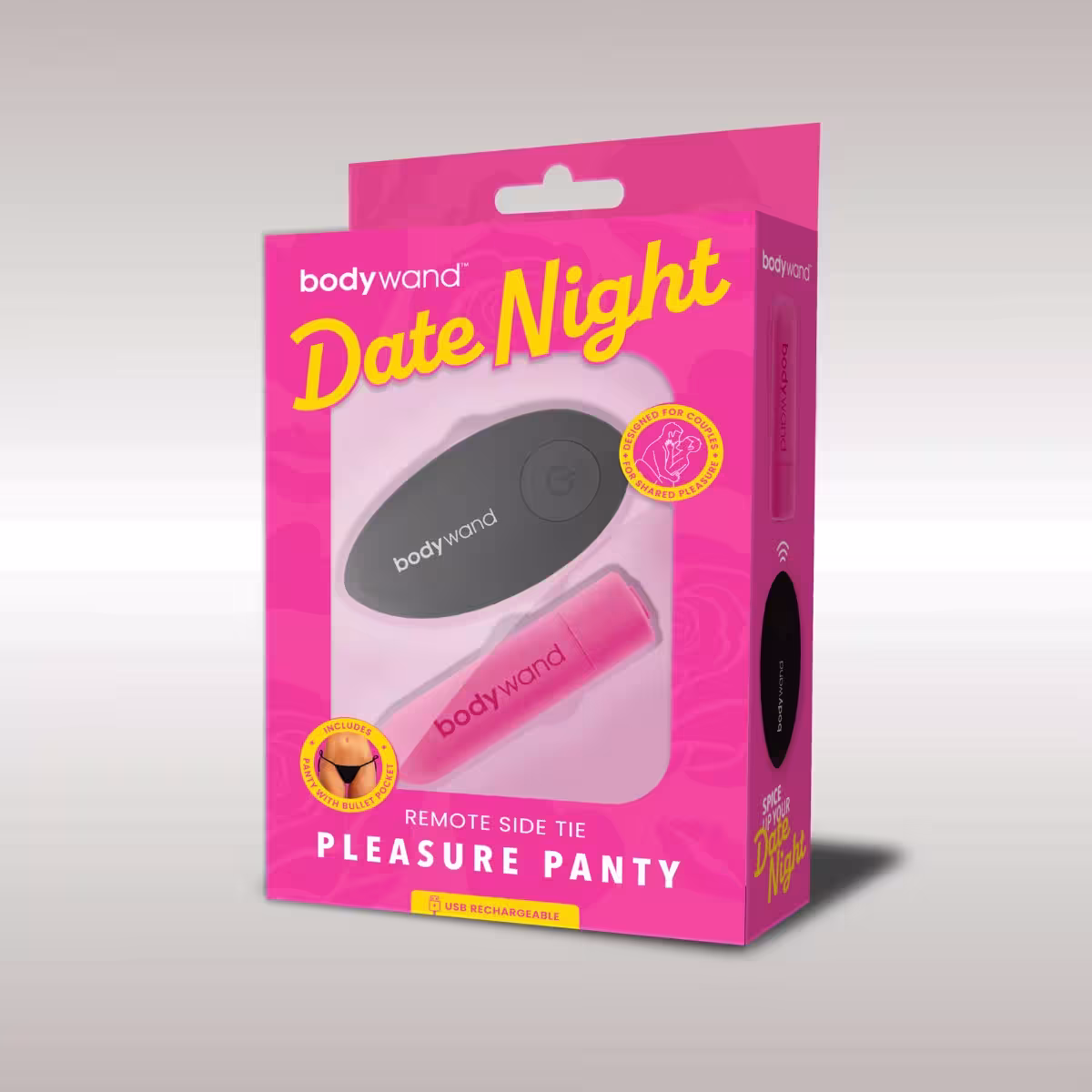 Bodywand Date Night Remote Control Egg With Vibrating Black Side-Tie Panty image 2