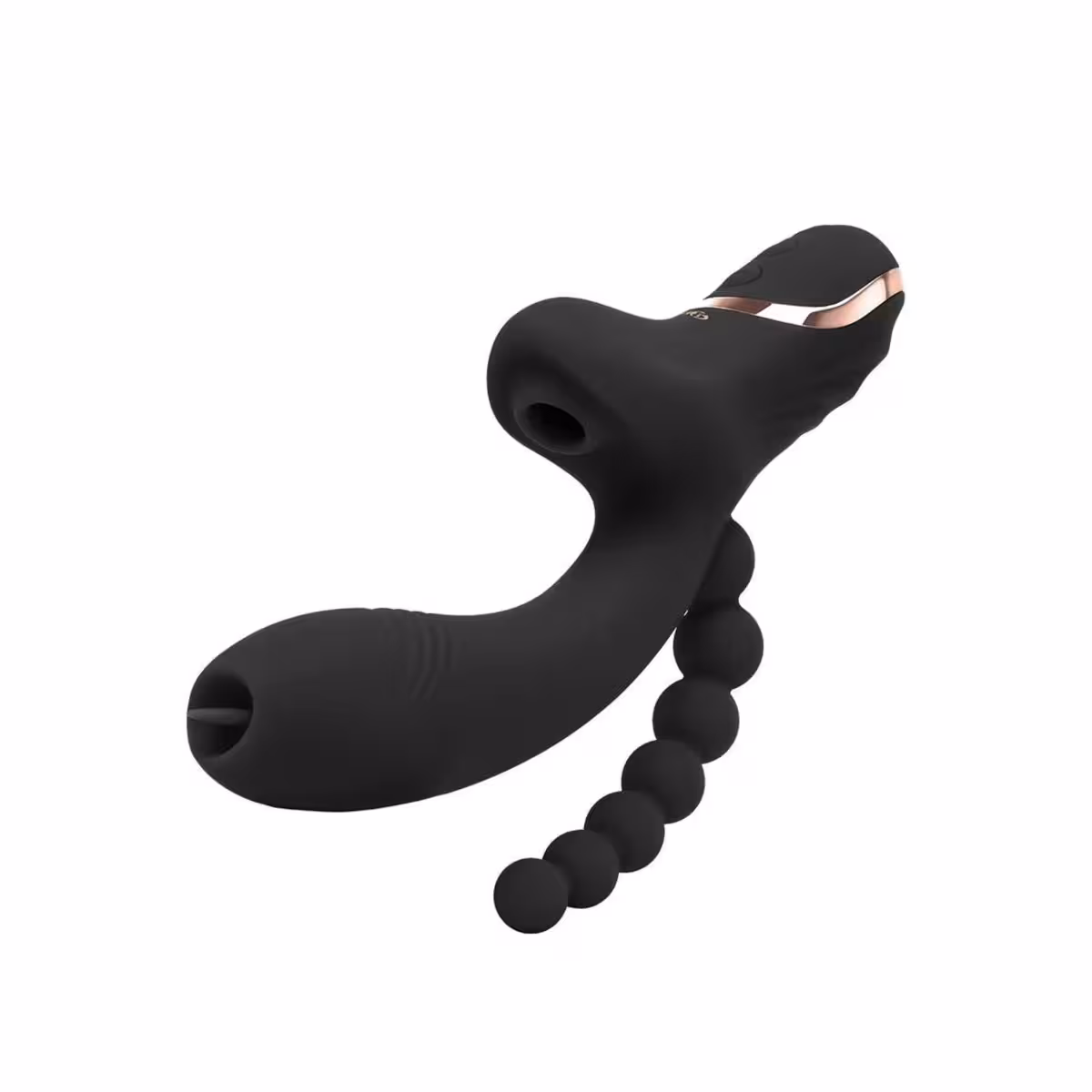 Bodywand G Play Triple Stim G Spot And Clitoral Suction Vibrator with Anal Beads Black image 2