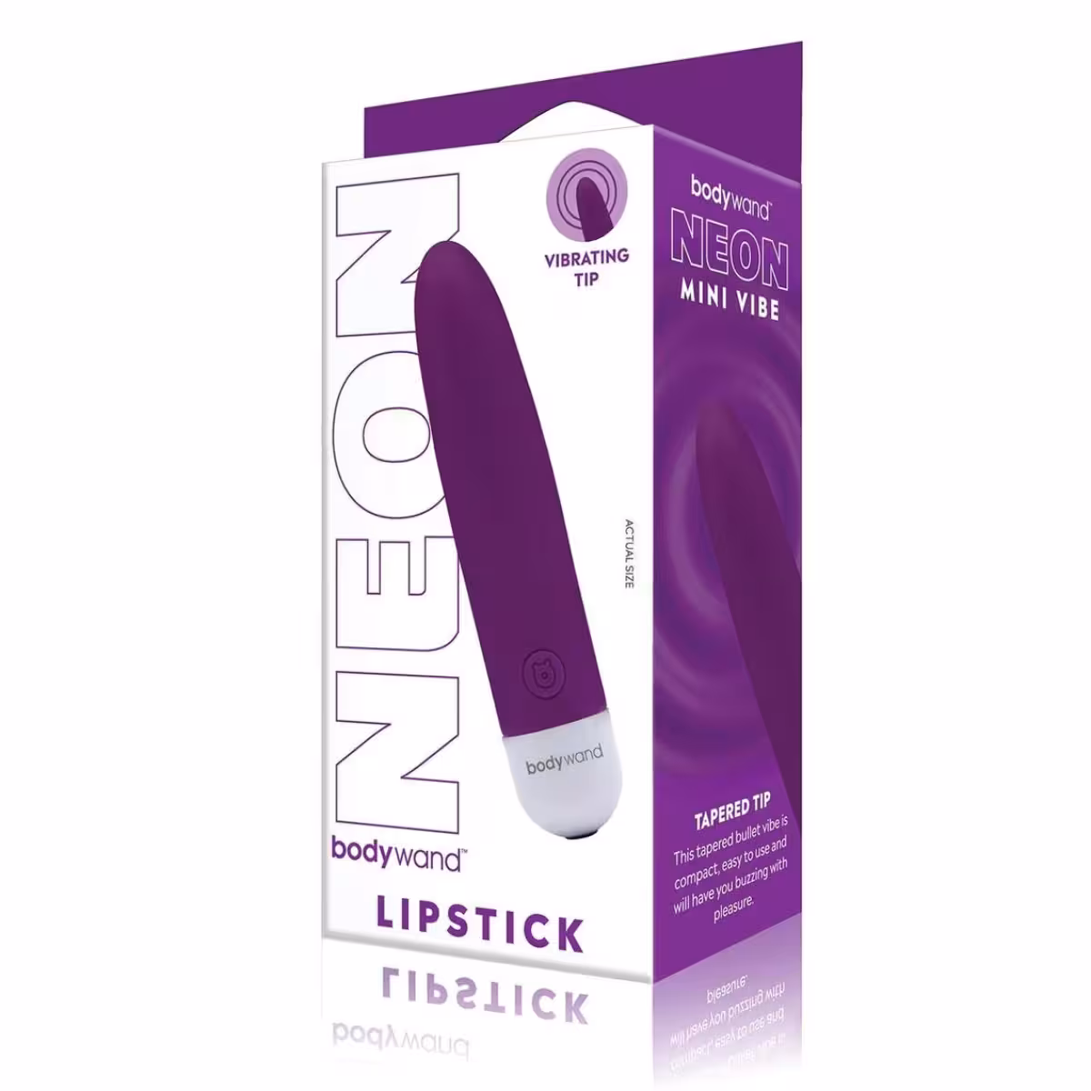 Bodywand Neon Mini Vibe Lipstick Bullet Vibrator Purple image 2
