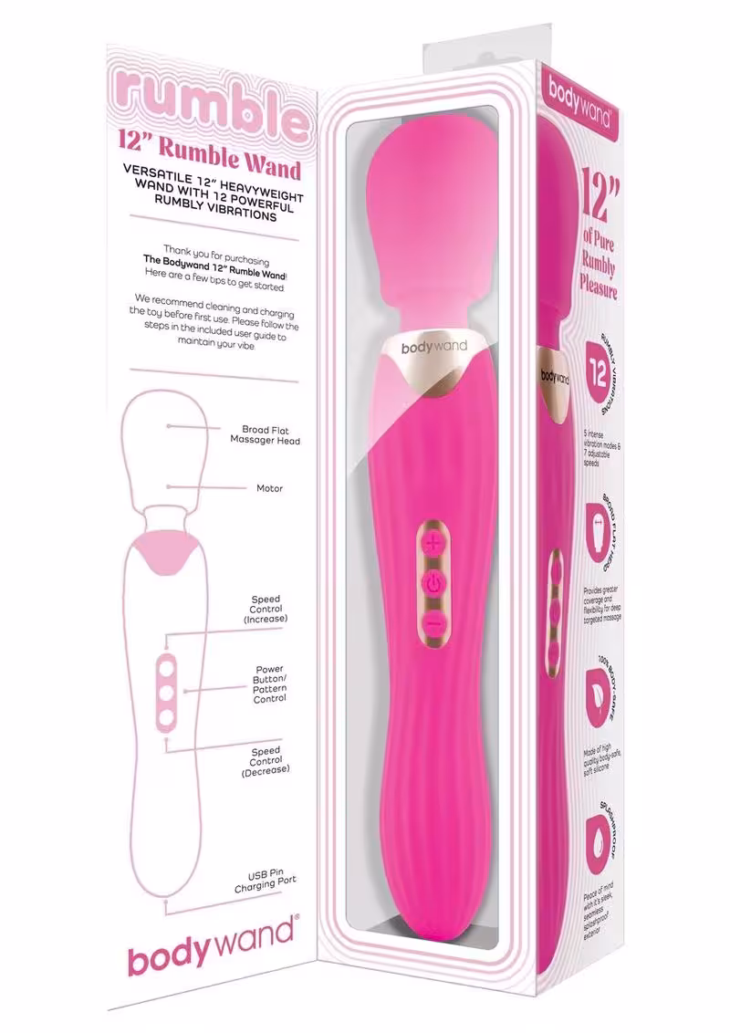 Bodywand Rumble Wand 12 Inch Hot Pink – Targeted Stimulation & Relaxation image 2
