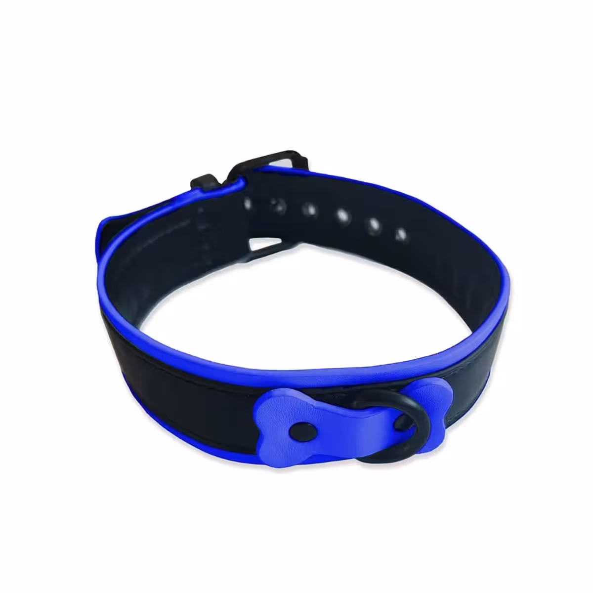 Brutus Vegan Puppy Collar Black Blue – Ethically Crafted for Your Pup