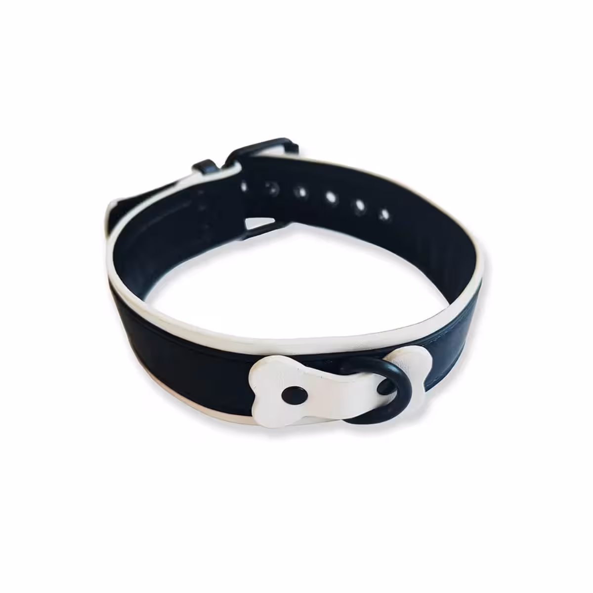 Brutus Vegan Puppy Collar Black White – Premium Comfort for Your Pup