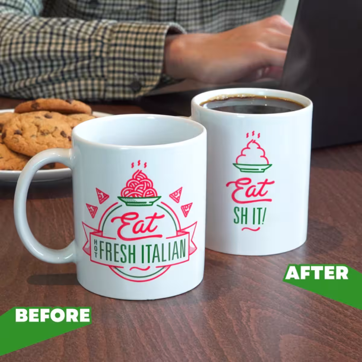 Rude Heat Change Mug - Eat Fresh Italian image 3