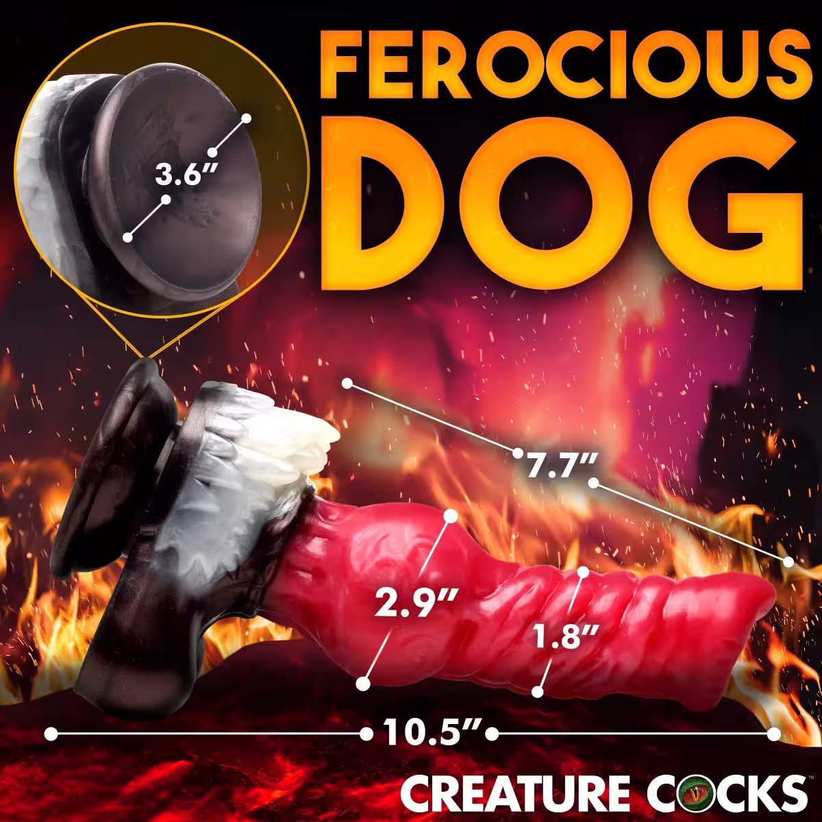 Creature Cocks Cujo Canine Silicone Dildo X-Large image 5