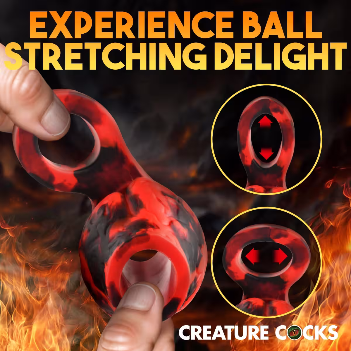 Creature Cocks Hell Hound Silicone Girth Enhancer With Ball Strap Medium image 4