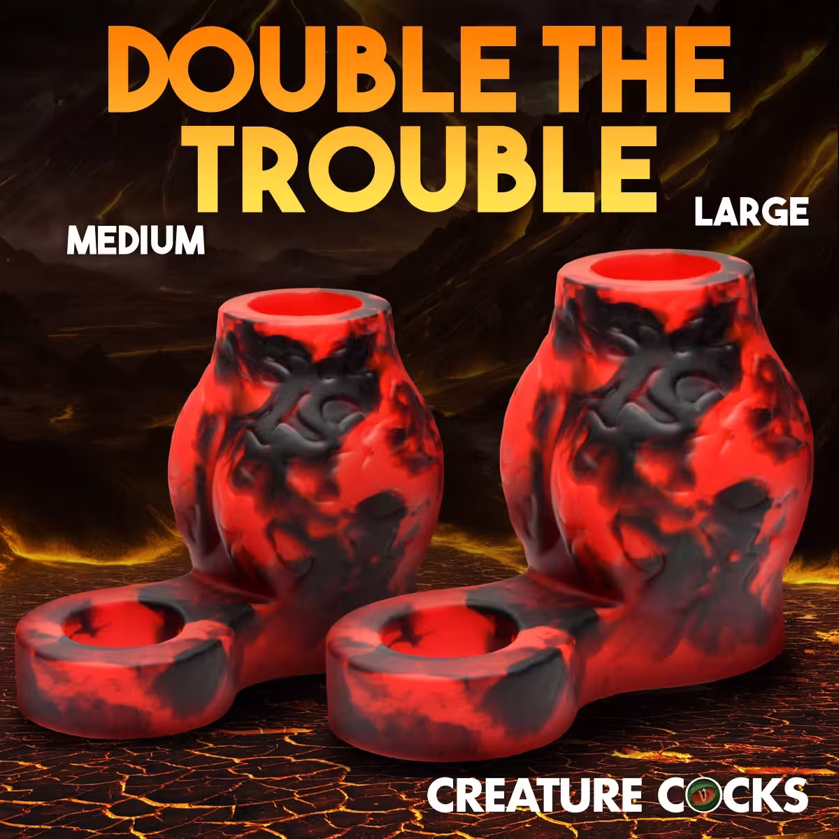 Creature Cocks Hell Hound Silicone Girth Enhancer With Ball Strap Medium image 6
