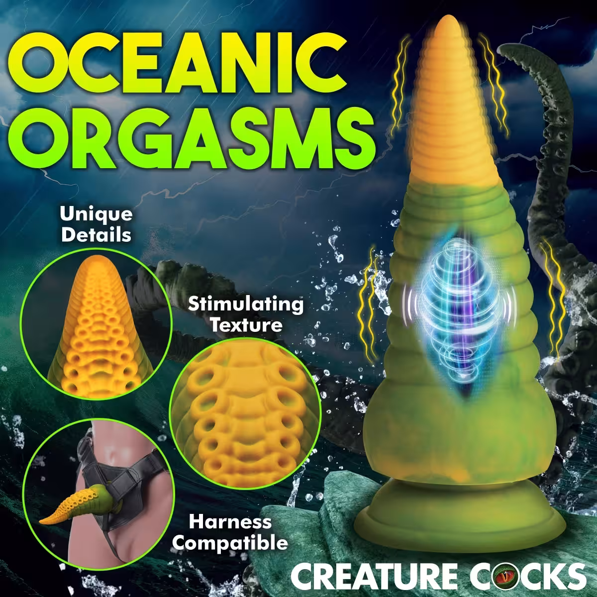 Creature Cocks Monstropus 2.0 Vibrating Tentacle Silicone Dildo image 6