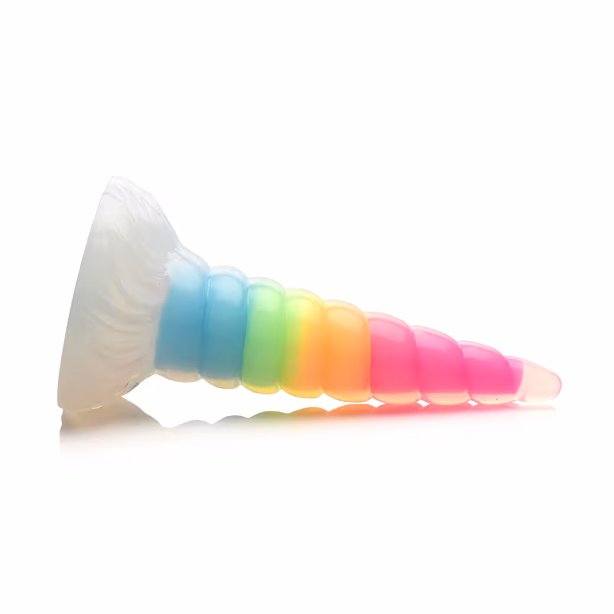 Uni-Glow Glow-in-the-Dark Rainbow Silicone Dildo image 4