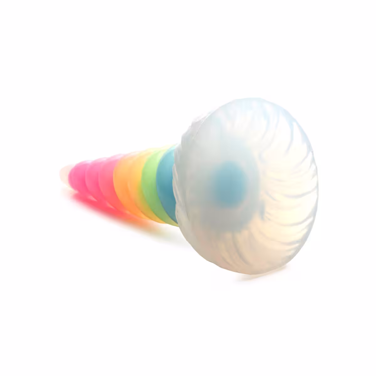 Uni-Glow Glow-in-the-Dark Rainbow Silicone Dildo image 5