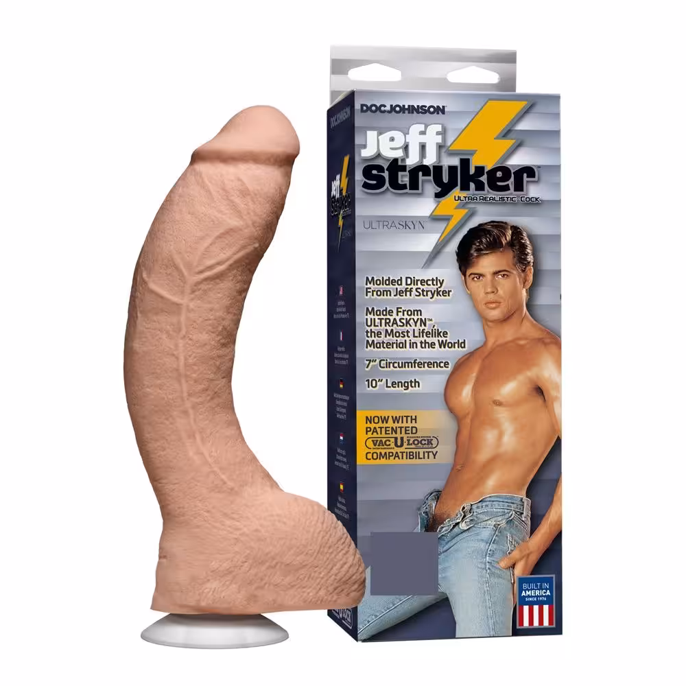 Doc Johnson Jeff Stryker Realistic Cock with Vac-U-Lock Suction Cup White O
