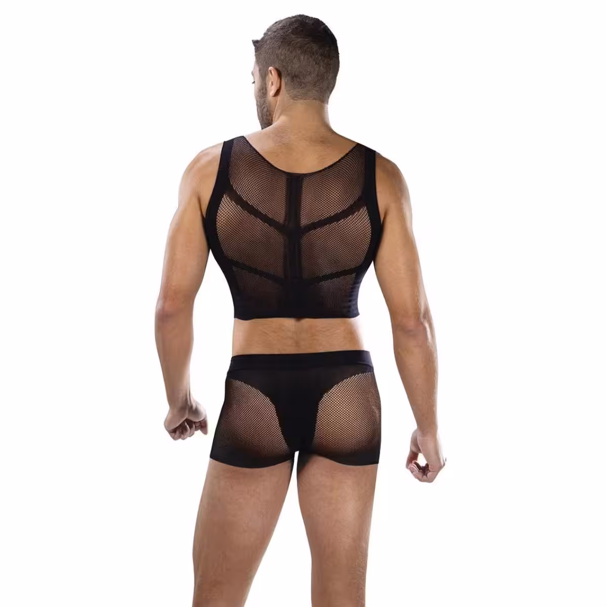Envy Fishnet Armor 2 Piece Set – Black OS image 3