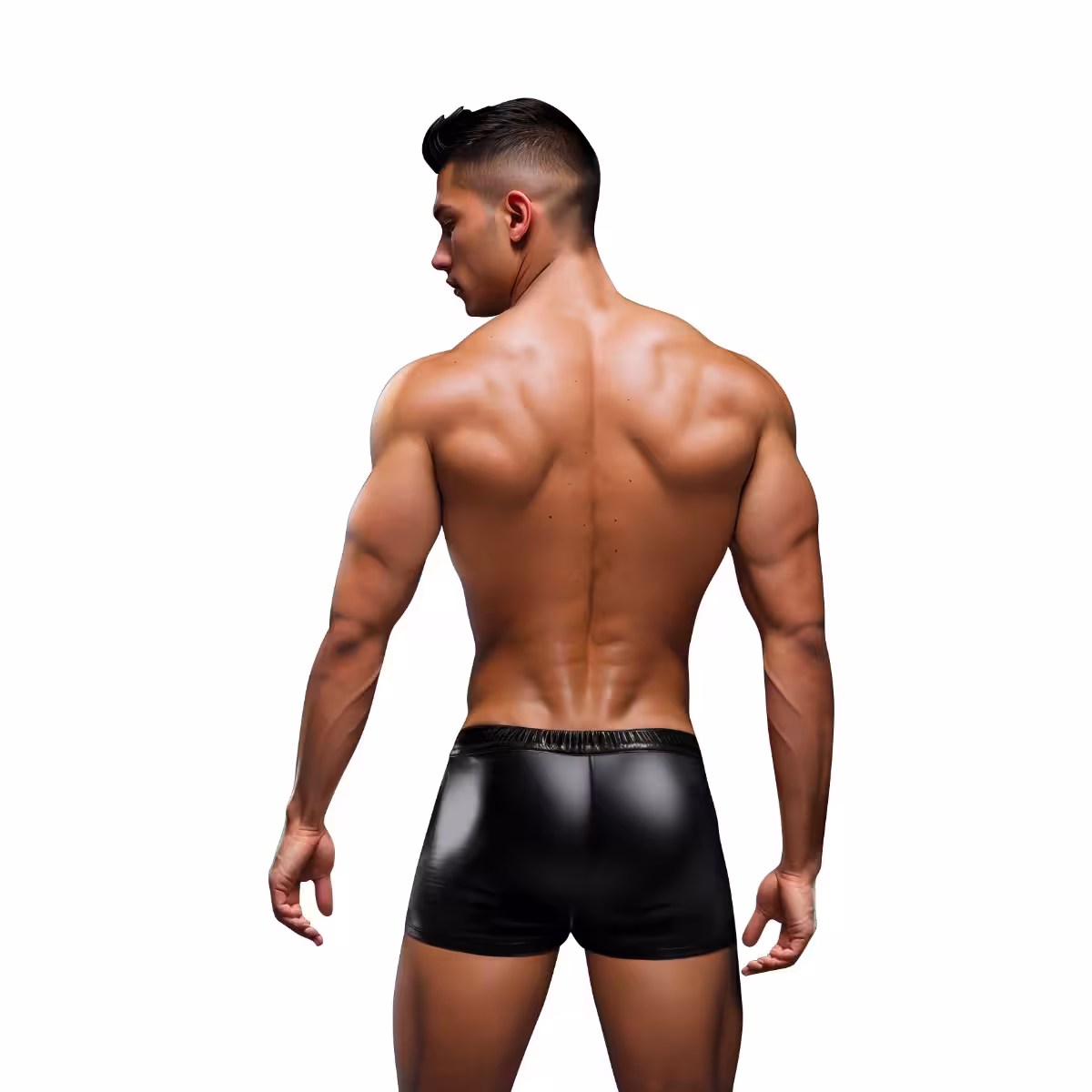 Envy Lace Up Wetlook Trunks Black Red LXL image 2