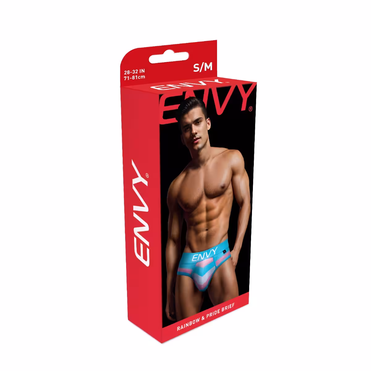 Envy Rainbow Trans Pride Brief Blue Pink White SM image 3