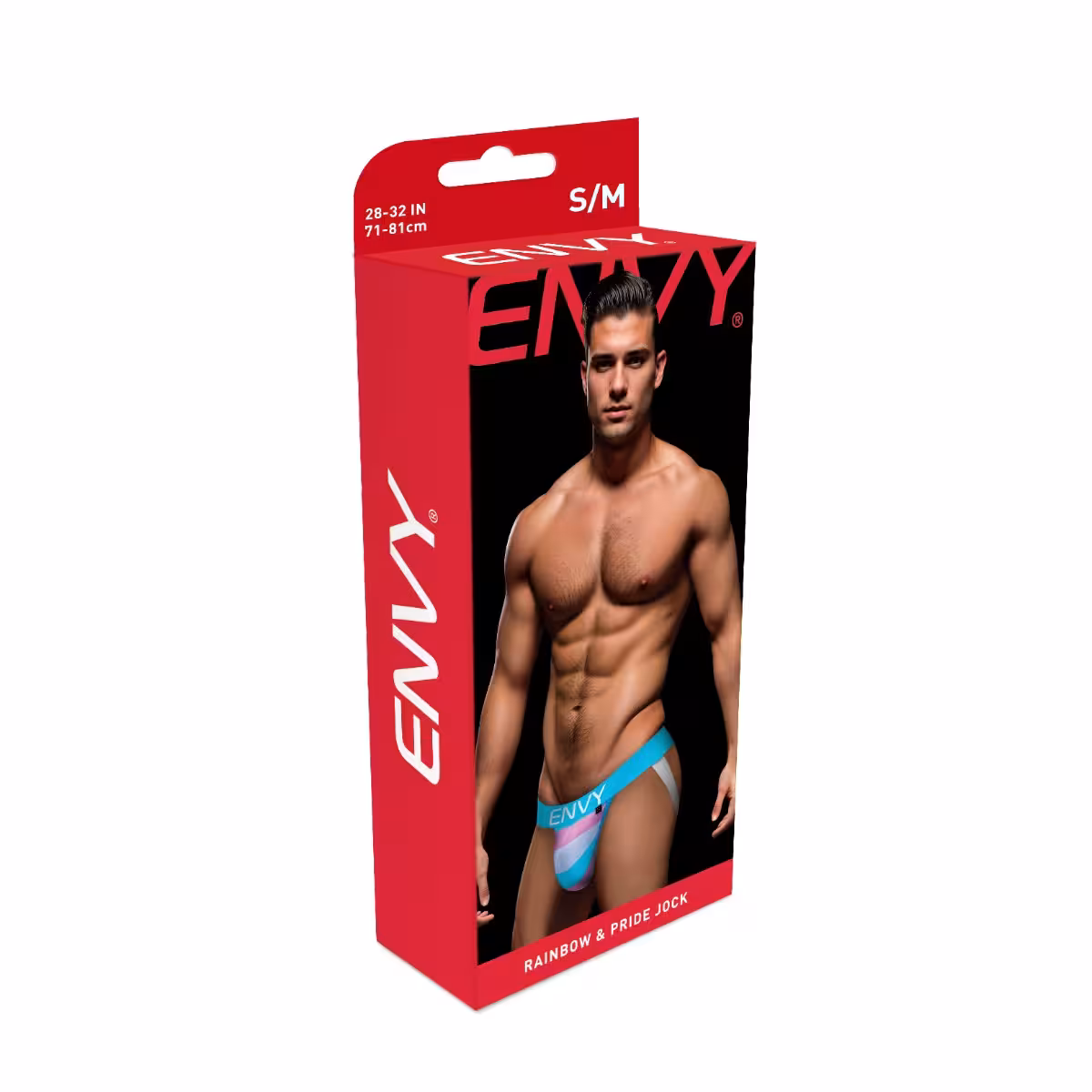 Envy Rainbow Trans Pride Jock Strap Blue Pink White SM image 2