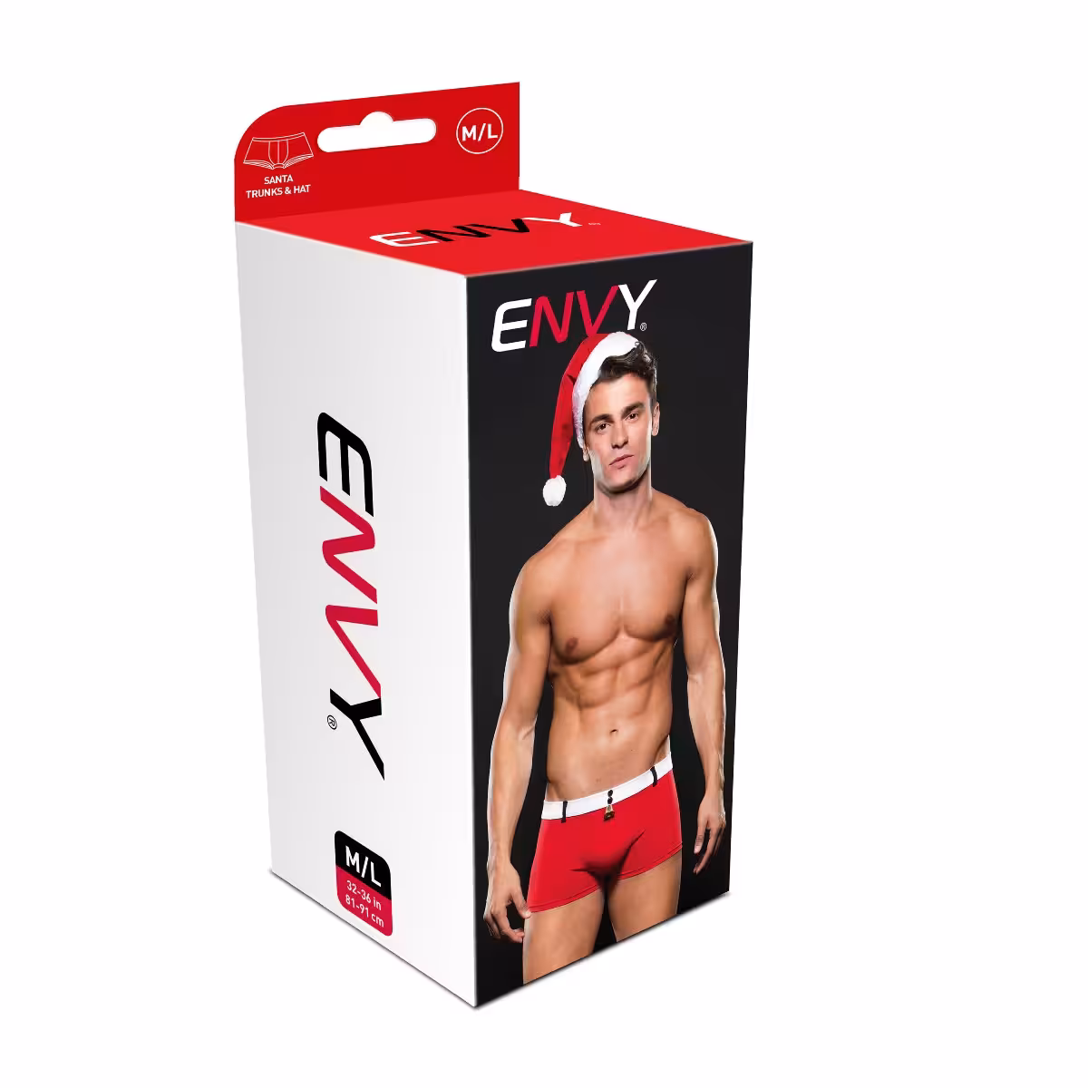 Envy Santa Hat And Shorts 2 Piece Costume Set Red White LXL image 2