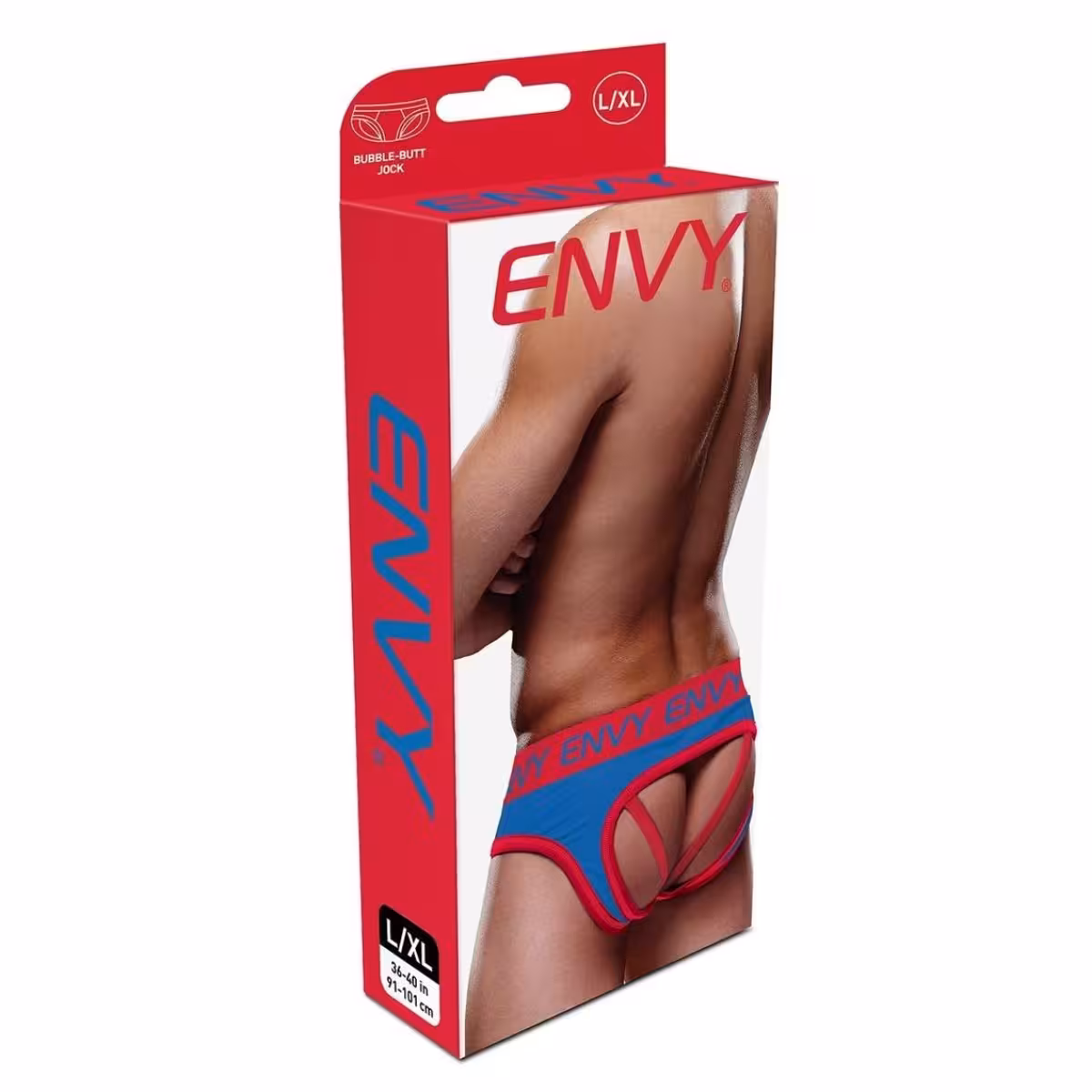 Envy Solid Jock Blue Red LXL – Premium Menswear Brief image 2