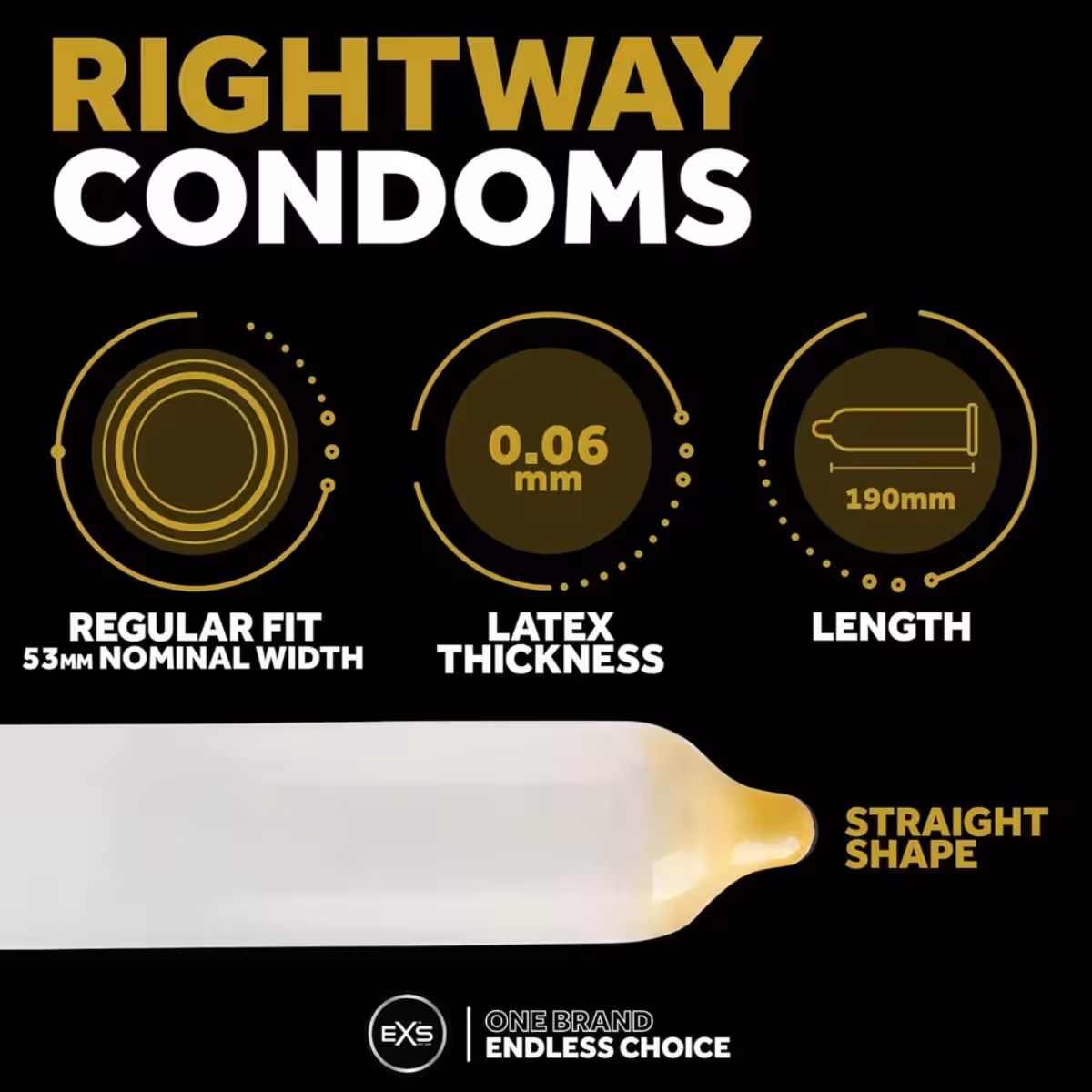 EXS Rightway Gold Condoms 12 Pack | Safe, Simple & Stylish image 3