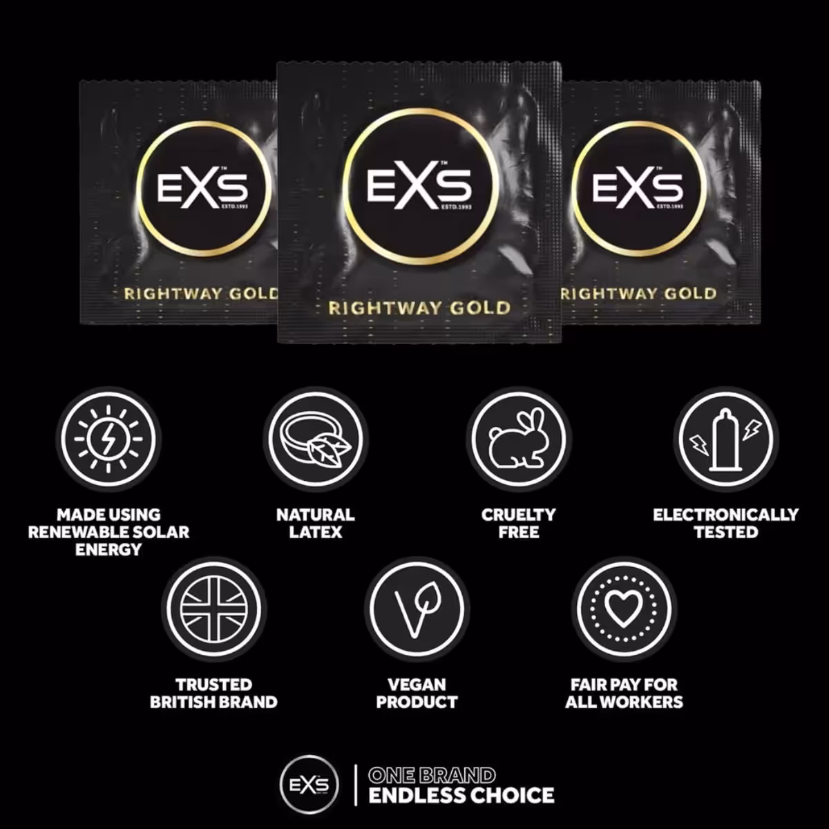 EXS Rightway Gold Condoms 12 Pack | Safe, Simple & Stylish image 4