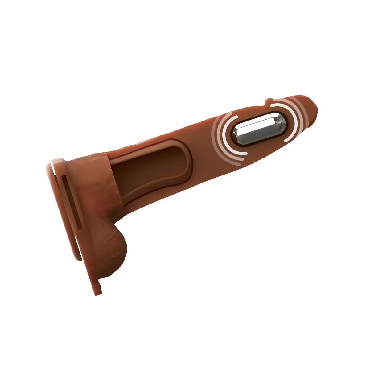 Fantasy X-Tensions Elite Vibrating 7inch Dual Density Silicone Hollow Strap On Brown image 3