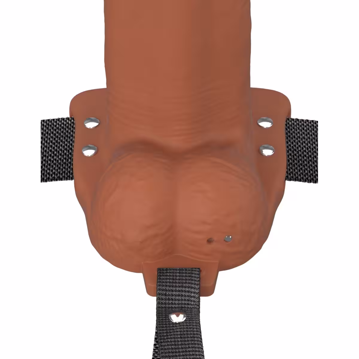 Fantasy X-Tensions Elite Vibrating 8inch Dual Density Silicone Hollow Strap-On Brown image 4
