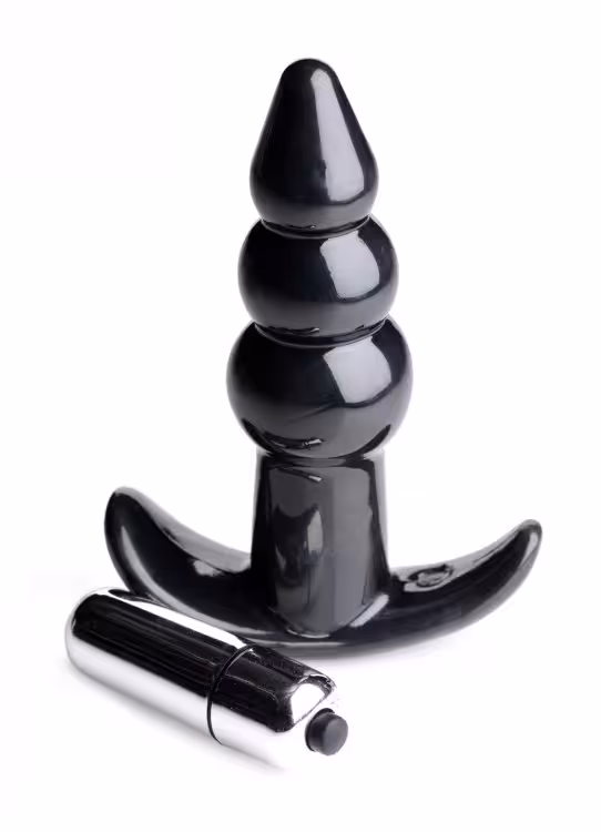 Frisky Bubbling Noir Ribbed Anal Plug image 3