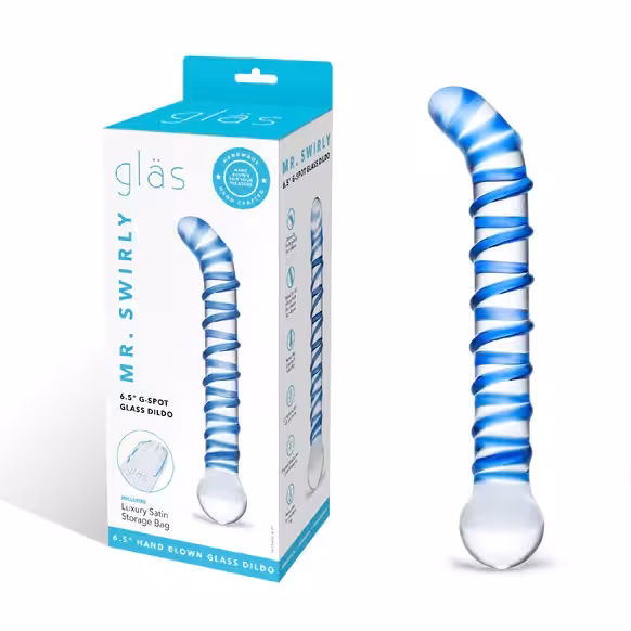 Glas 6.5inch Mr Swirly G Spot Glass Dildo Clear image 2
