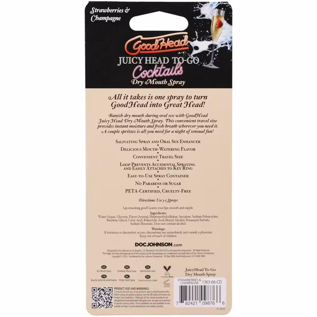 GoodHead Juicy Head Cocktails Dry Mouth Spray – Strawberries & Champagne image 2