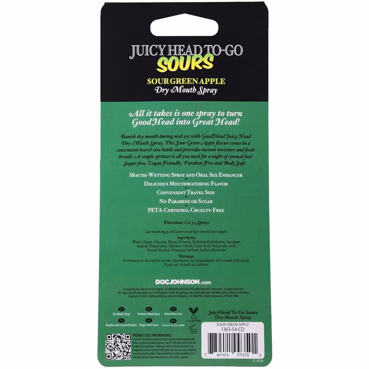 GoodHead Juicy Head Dry Mouth Spray To-Go Sour Green Apple 0.3 oz. image 2
