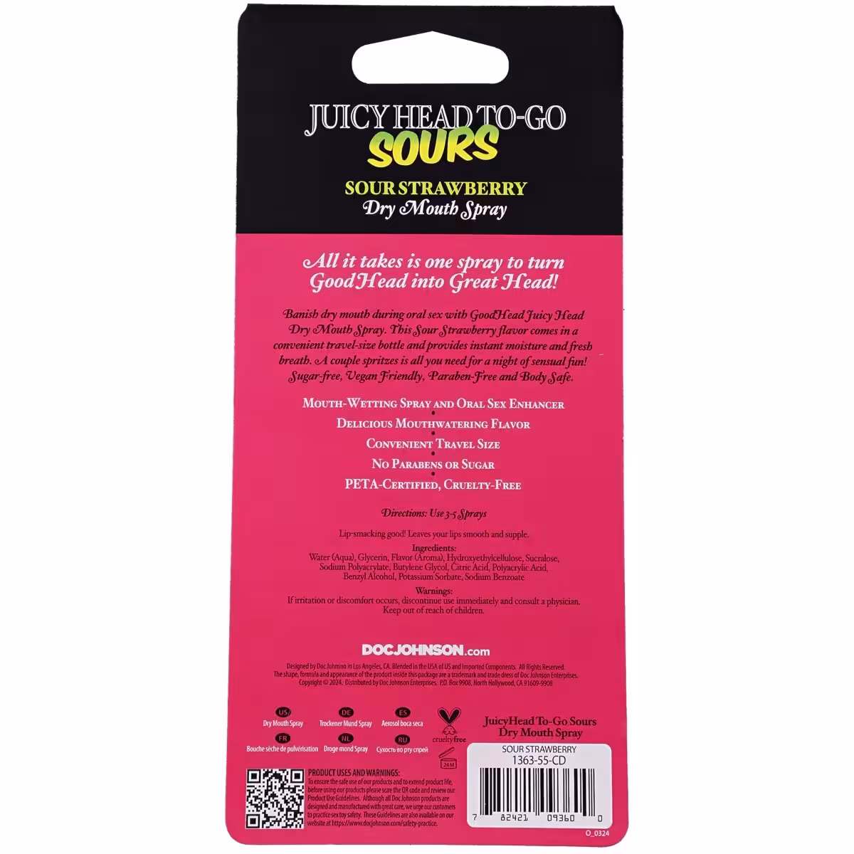 GoodHead Juicy Head Dry Mouth Spray To-Go Sour Strawberry 0.3 oz. image 2