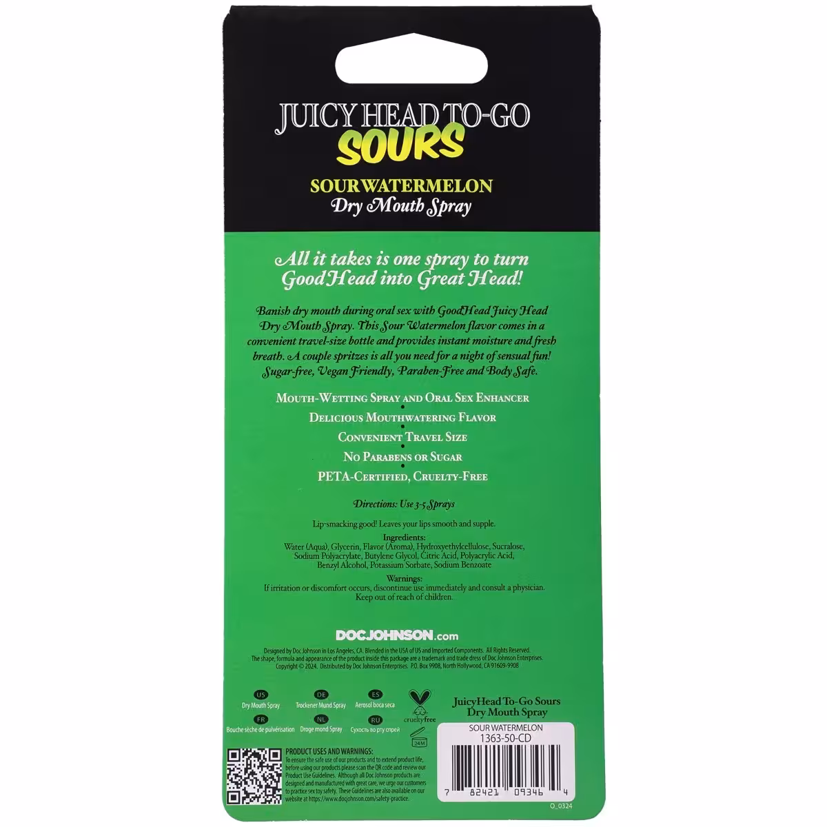GoodHead Juicy Head Dry Mouth Spray To-Go Sour Watermelon 0.3 oz. image 2