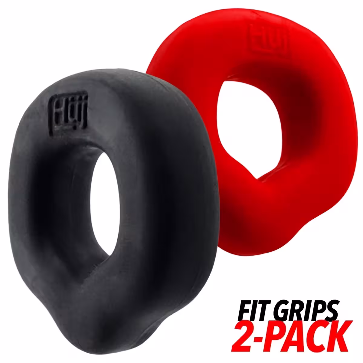 Oxballs Fit Grips Ergo Fit Cockrings 2 Pack Black/Red